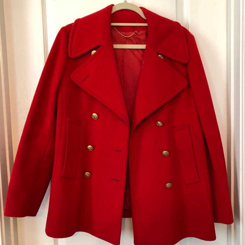 Vintage Red Peacoat